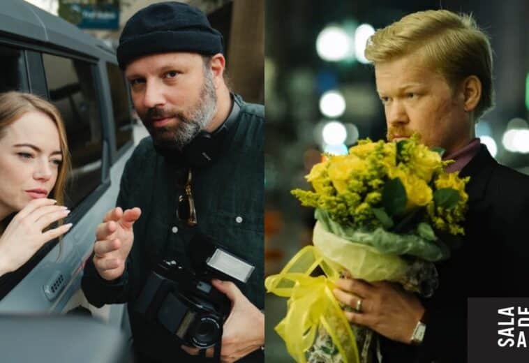 Jesse Plemons Emma Stone y Yorgos Lanthimos